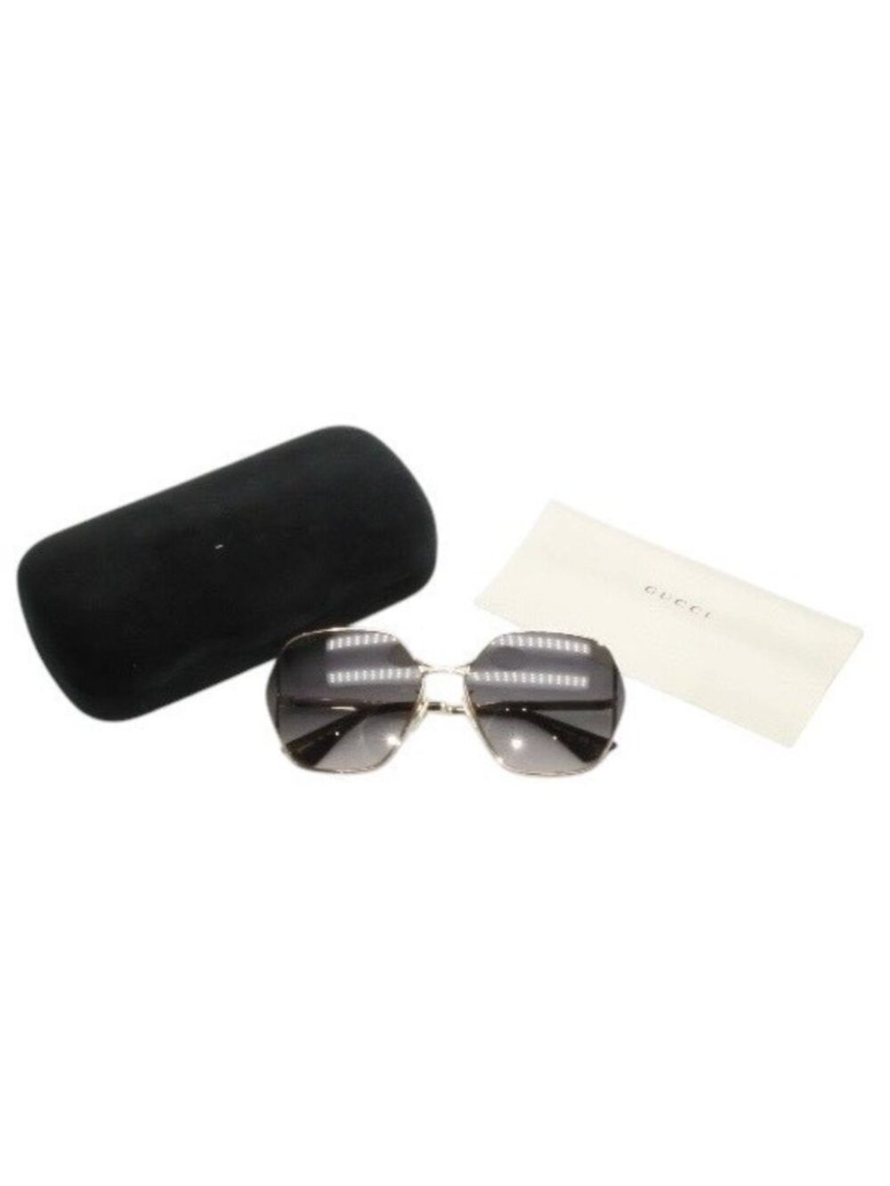 Gucci Sunglasses Eyewear 63 Gold Gray Metal Acetate